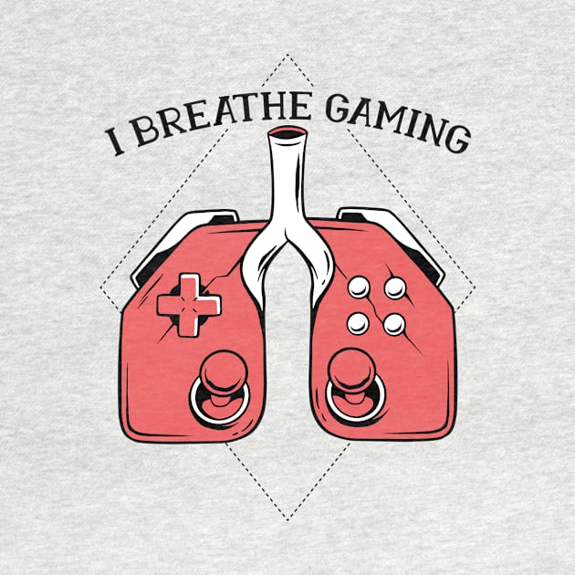 Funny Gamer Gift 'Controller Lungs' Video Gaming Merch Design by Popculture Tee Collection